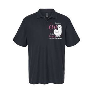 Silkie Chicken Girl Who Loves Silkie Chickens Softstyle Adult Sport Polo