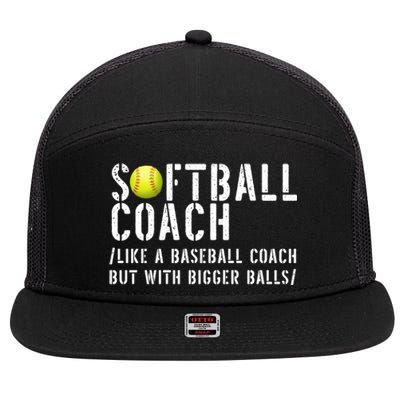 Softball Coach Gift Softball Dad Softball Coach Gift 7 Panel Mesh Trucker Snapback Hat