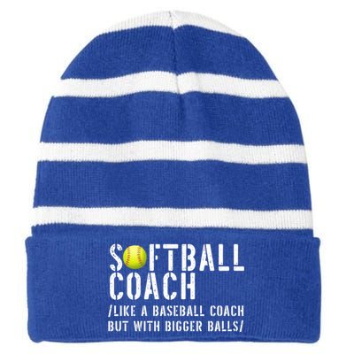 Softball Coach Gift Softball Dad Softball Coach Gift Striped Beanie with Solid Band