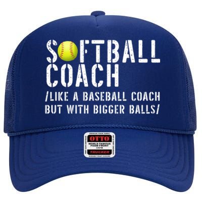 Softball Coach Gift Softball Dad Softball Coach Gift High Crown Mesh Back Trucker Hat