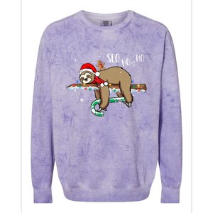 Sloth Christmas Gift Merry Slothmas Slo Ho Ho Cool Gift Colorblast Crewneck Sweatshirt