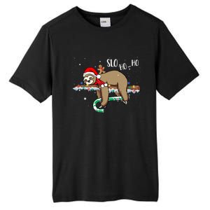 Sloth Christmas Gift Merry Slothmas Slo Ho Ho Cool Gift Tall Fusion ChromaSoft Performance T-Shirt