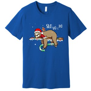 Sloth Christmas Gift Merry Slothmas Slo Ho Ho Cool Gift Premium T-Shirt