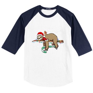 Sloth Christmas Gift Merry Slothmas Slo Ho Ho Cool Gift Baseball Sleeve Shirt