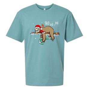 Sloth Christmas Gift Merry Slothmas Slo Ho Ho Cool Gift Sueded Cloud Jersey T-Shirt