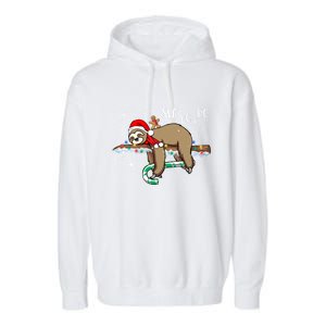 Sloth Christmas Gift Merry Slothmas Slo Ho Ho Cool Gift Garment-Dyed Fleece Hoodie