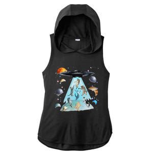 Space Cat Galaxy Cat Funny For Cat Dad Cat Mom Cat Lover Ladies PosiCharge Tri-Blend Wicking Draft Hoodie Tank