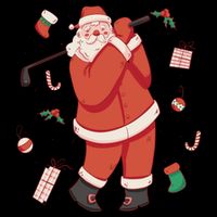 Santa Claus Golf Lover Holiday 16 in Basic Backpack