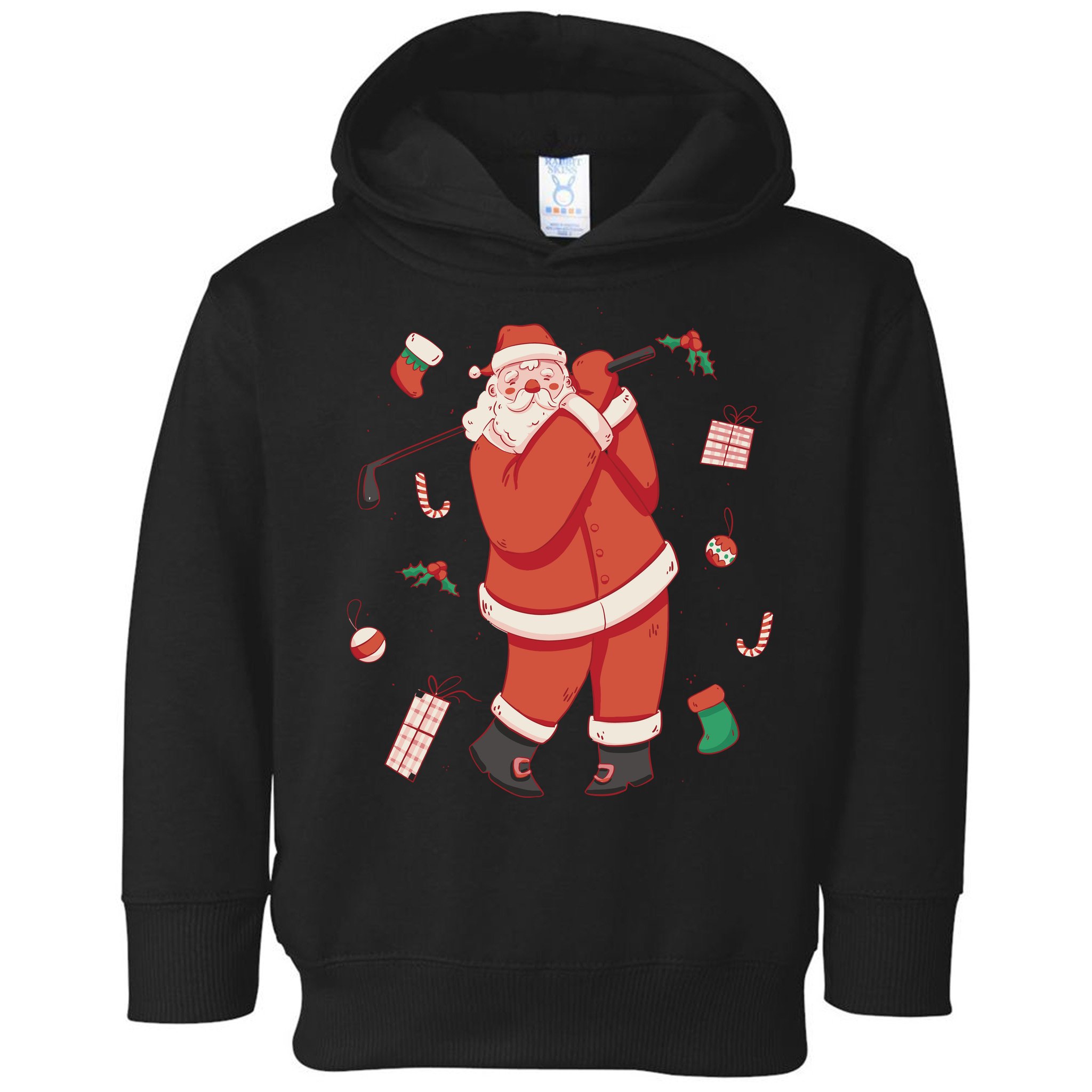 Santa Claus Golf Lover Holiday Toddler Hoodie