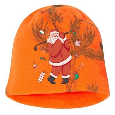 Santa Claus Golf Lover Holiday Kati - Camo Knit Beanie