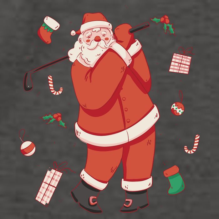 Santa Claus Golf Lover Holiday Vector Backpack