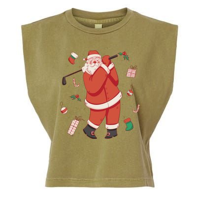 Santa Claus Golf Lover Holiday Garment-Dyed Women's Muscle Tee