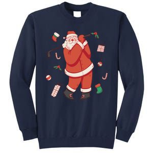 Santa Claus Golf Lover Holiday Tall Sweatshirt