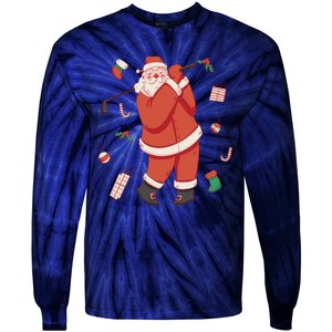 Santa Claus Golf Lover Holiday Tie-Dye Long Sleeve Shirt