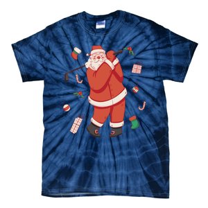 Santa Claus Golf Lover Holiday Tie-Dye T-Shirt