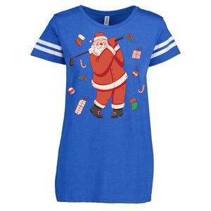 Santa Claus Golf Lover Holiday Enza Ladies Jersey Football T-Shirt