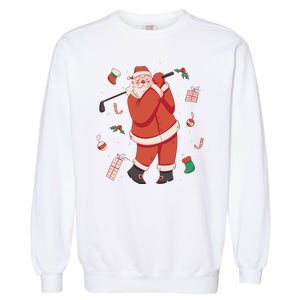 Santa Claus Golf Lover Holiday Garment-Dyed Sweatshirt