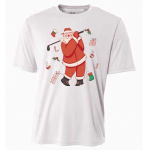 Santa Claus Golf Lover Holiday Cooling Performance Crew T-Shirt