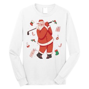 Santa Claus Golf Lover Holiday Long Sleeve Shirt