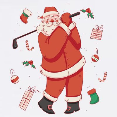 Santa Claus Golf Lover Holiday T-Shirt