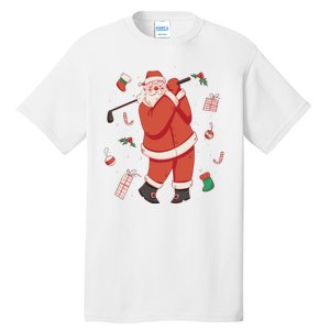 Santa Claus Golf Lover Holiday Tall T-Shirt