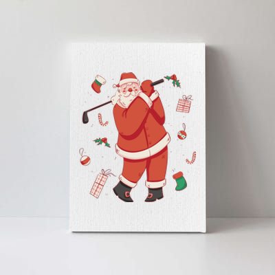 Santa Claus Golf Lover Holiday Canvas