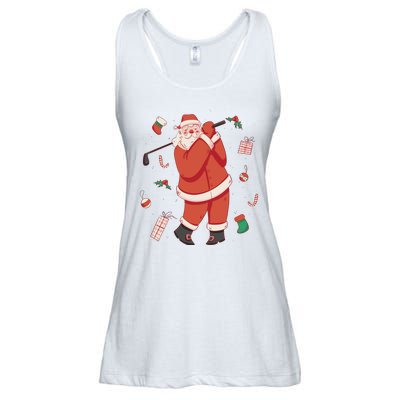 Santa Claus Golf Lover Holiday Ladies Essential Flowy Tank