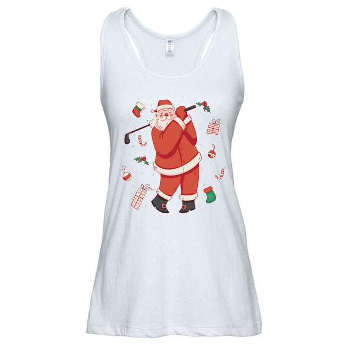 Santa Claus Golf Lover Holiday Ladies Essential Flowy Tank