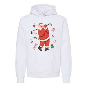 Santa Claus Golf Lover Holiday Premium Hoodie