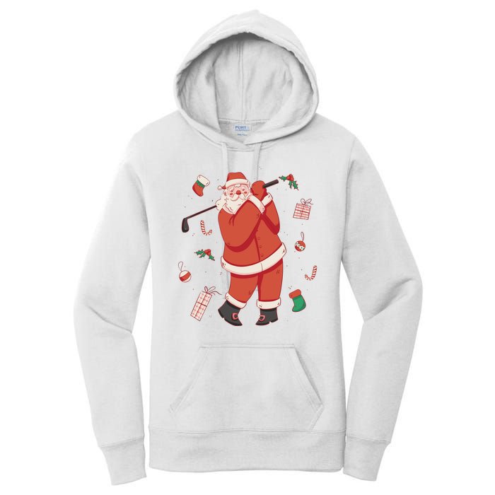 Santa Claus Golf Lover Holiday Women's Pullover Hoodie