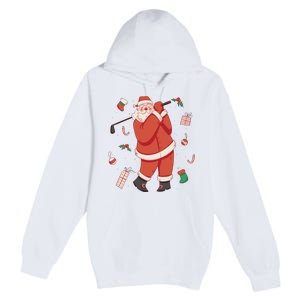 Santa Claus Golf Lover Holiday Premium Pullover Hoodie