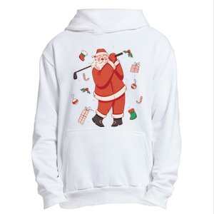 Santa Claus Golf Lover Holiday Urban Pullover Hoodie