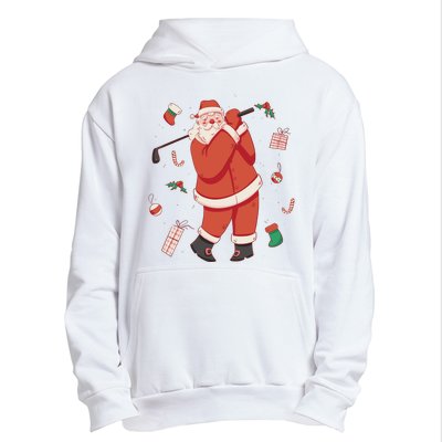 Santa Claus Golf Lover Holiday Urban Pullover Hoodie