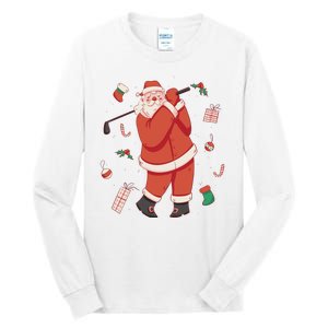 Santa Claus Golf Lover Holiday Tall Long Sleeve T-Shirt