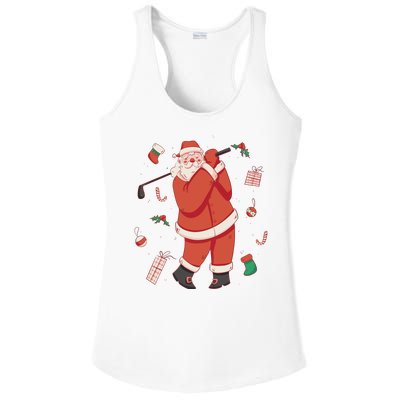 Santa Claus Golf Lover Holiday Ladies PosiCharge Competitor Racerback Tank