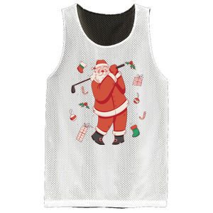 Santa Claus Golf Lover Holiday Mesh Reversible Basketball Jersey Tank