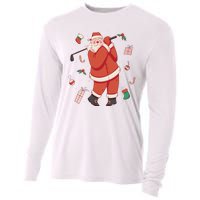 Santa Claus Golf Lover Holiday Cooling Performance Long Sleeve Crew