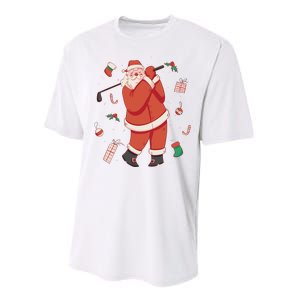 Santa Claus Golf Lover Holiday Performance Sprint T-Shirt