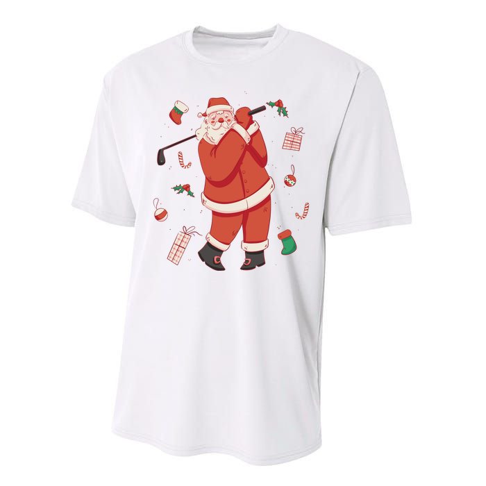 Santa Claus Golf Lover Holiday Performance Sprint T-Shirt