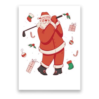 Santa Claus Golf Lover Holiday Poster