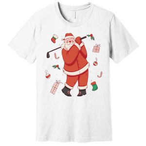 Santa Claus Golf Lover Holiday Premium T-Shirt