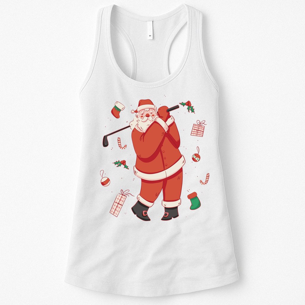 Santa Claus Golf Lover Holiday Womens Tank Top