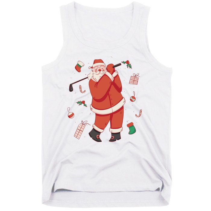 Santa Claus Golf Lover Holiday Tank Top