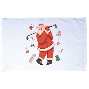 Santa Claus Golf Lover Holiday Microfiber Hand Towel