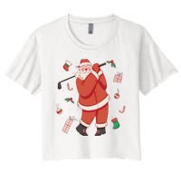 Santa Claus Golf Lover Holiday Women's Crop Top Tee