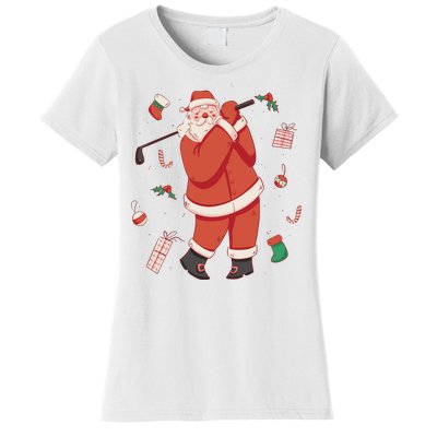 Santa Claus Golf Lover Holiday Women's T-Shirt