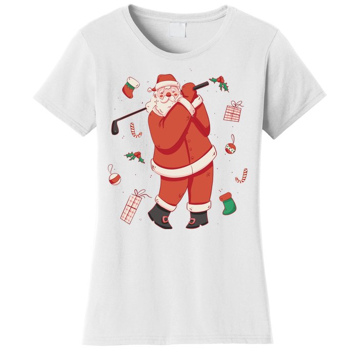 Santa Claus Golf Lover Holiday Women's T-Shirt