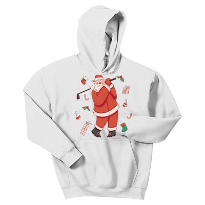 Santa Claus Golf Lover Holiday Kids Hoodie