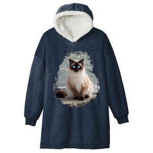 Siamese Cat Gift Hooded Wearable Blanket