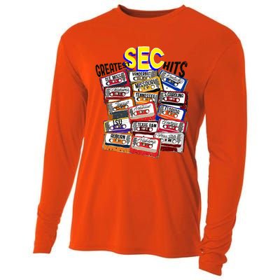 Sec Conference Greatest Hits College Football Game Day Cassette Tape Cooling Performance Long Sleeve Crew